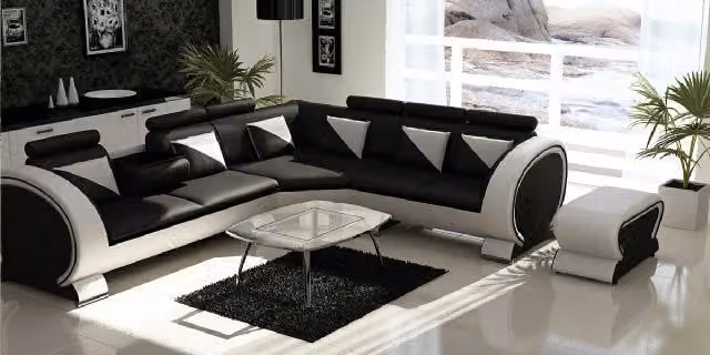 Leder Couch Polster Sitz Wohnlandschaft Design Modern Eck Garnitur Sofa mit USB