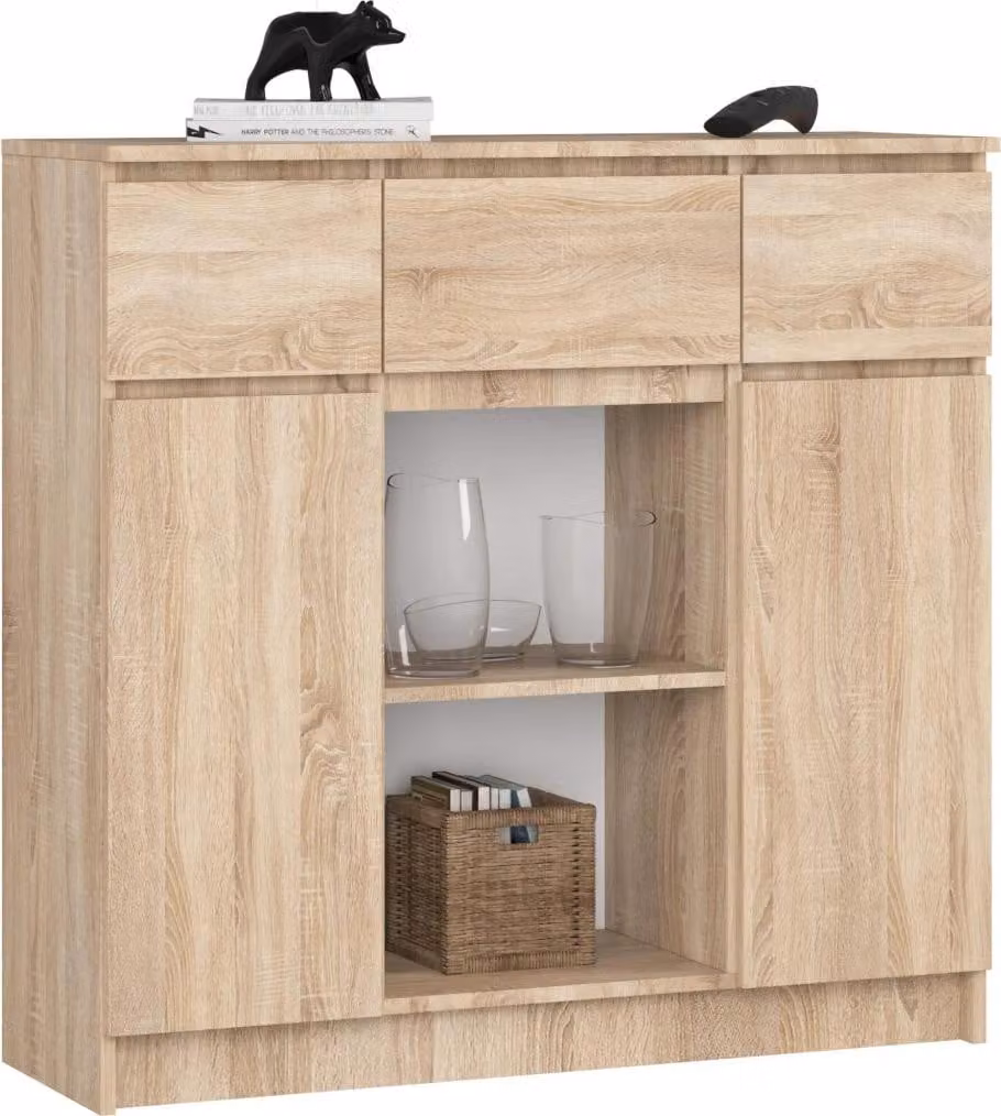 Cassettiera con cassetti e ante JUNIPER - rovere sonoma