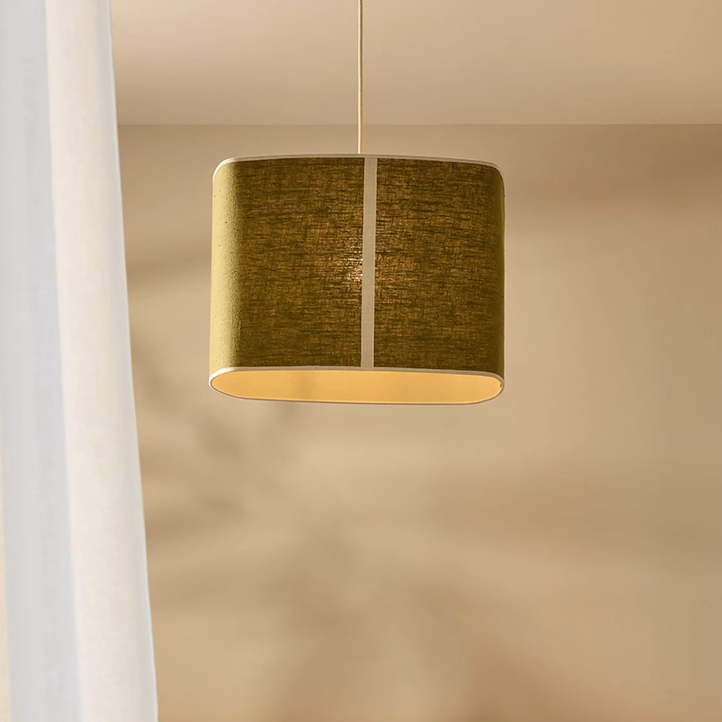 MARKET SET Lampada a sospensione Dolce, dimmerabile, Verde, Soggiorno / Sala da pranzo, Tessuto / Stoffa / Seta, Design, Lampada a sospensione