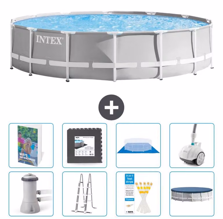 Struttura per piscina a forma di prisma - 427x107 cm - composta da 7 elementi - modello S610