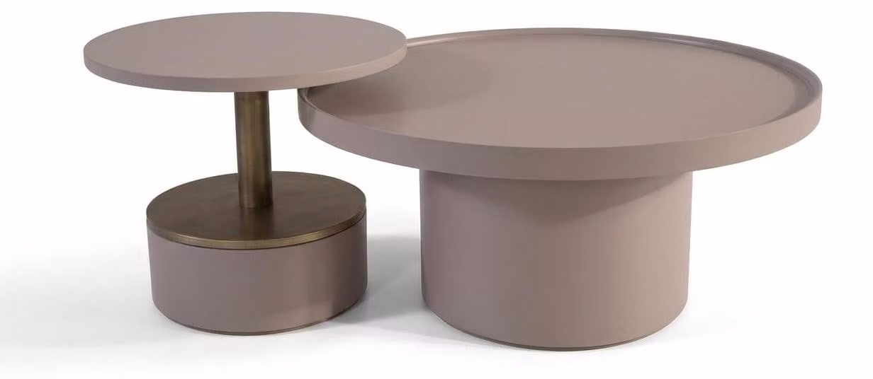 Set da salotto dal design moderno con tavolino da salotto e tavolino di servizio