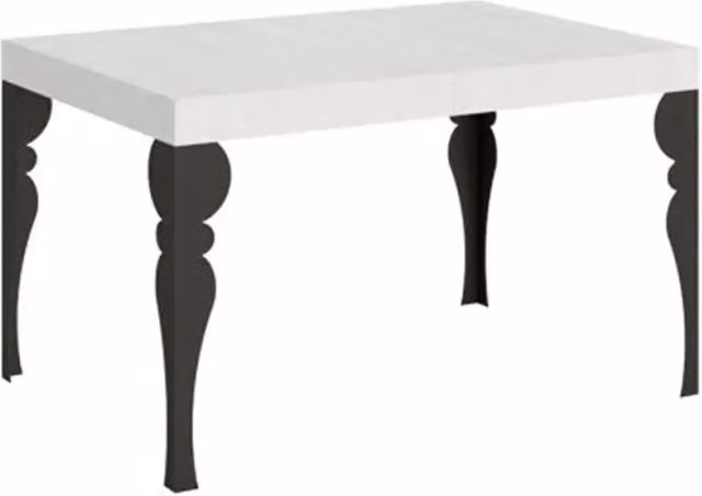 Tavolo allungabile 120/224x90 cm Paxon colore bianco frassino gambe antracite