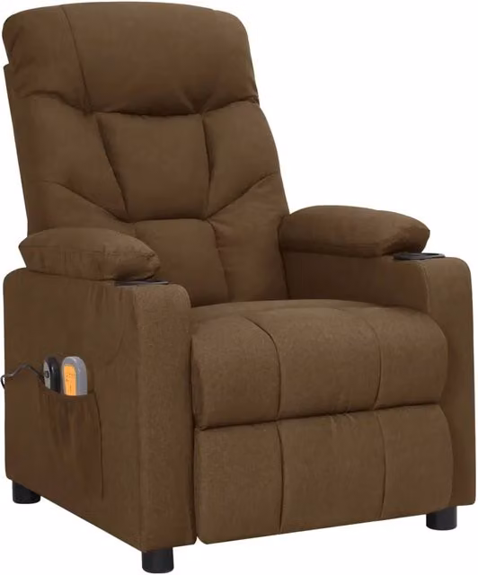 Poltrona Massaggiante Elettrica Marrone in Tessuto 3098831