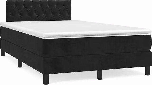 Letto Ibrido vidaXL in Velluto con Illuminazione LED e Porte USB, L/P: 123 x 193 cm, Nero e Bianco – 1