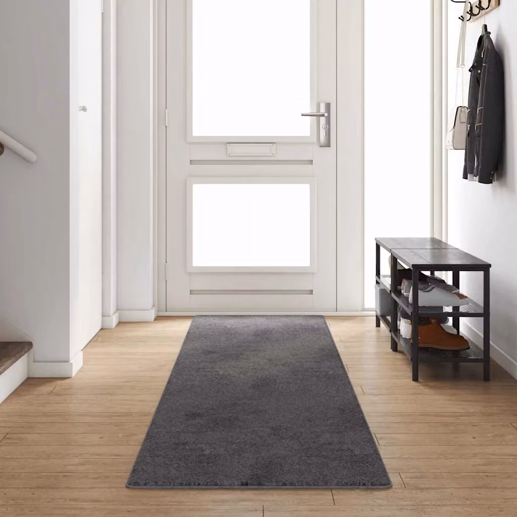 Runner in moquette vidaXL Grigio, 80 x 400 cm, 100% polipropilene, design moderno e antiscivolo