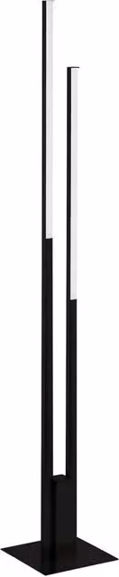 Piantana da terra Eglo in alluminio nero con 2 luci LED integrati da 17W, dimmabile e con timer