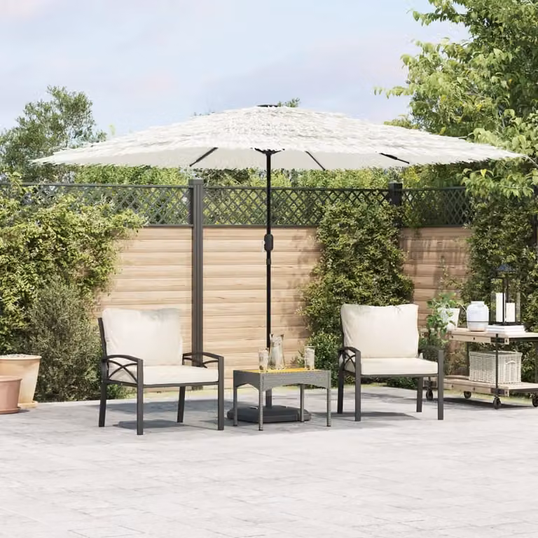 Maison Exclusive - Ombrellone con palo in acciaio, colore bianco, dimensioni 290x290x238 cm