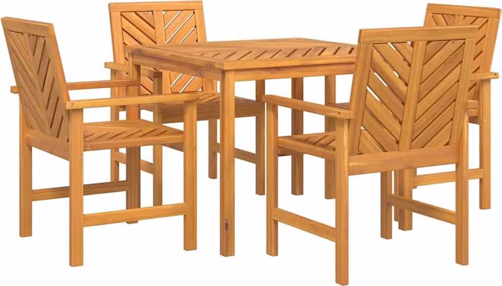 Set da Pranzo per Giardino 5 pcs Marrone