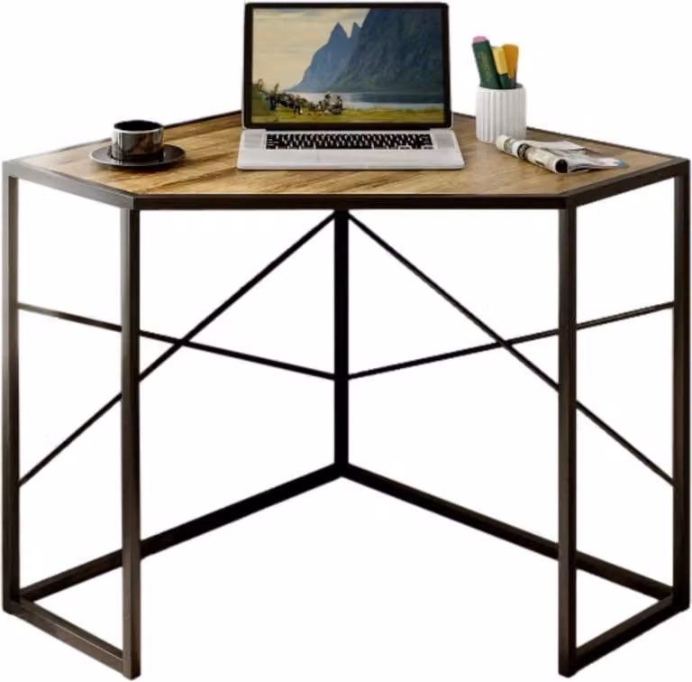 Scrivania angolare, design industriale, 80x80 cm, ideale per la cucina