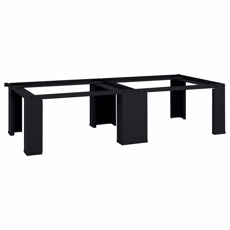 Set di 2 Pedestalli per Lavatrice vidaXL in Acciaio, Nero, L 127 cm x P 54,5 cm x H 32,5 cm