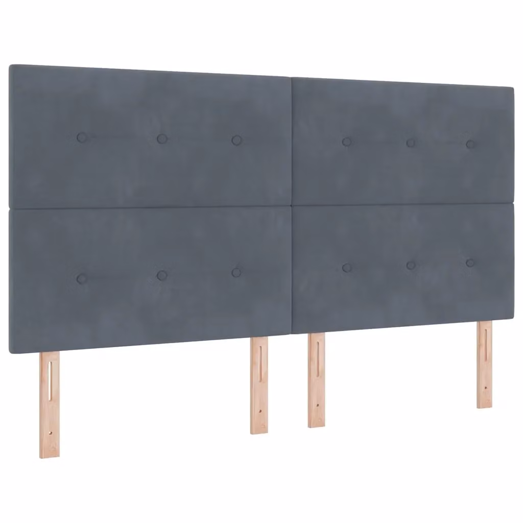 Letto a molla con illuminazione LED vidaXL in velluto grigio, L/P: 180 x 200 cm – 2