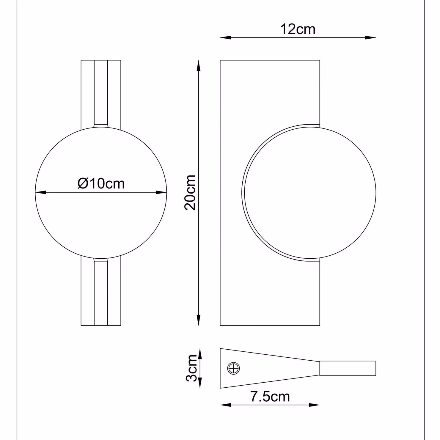 Globo Applique da parete a LED Jasper, Nero, Soggiorno / Sala da pranzo, Metallo, Moderno, Applique a LED