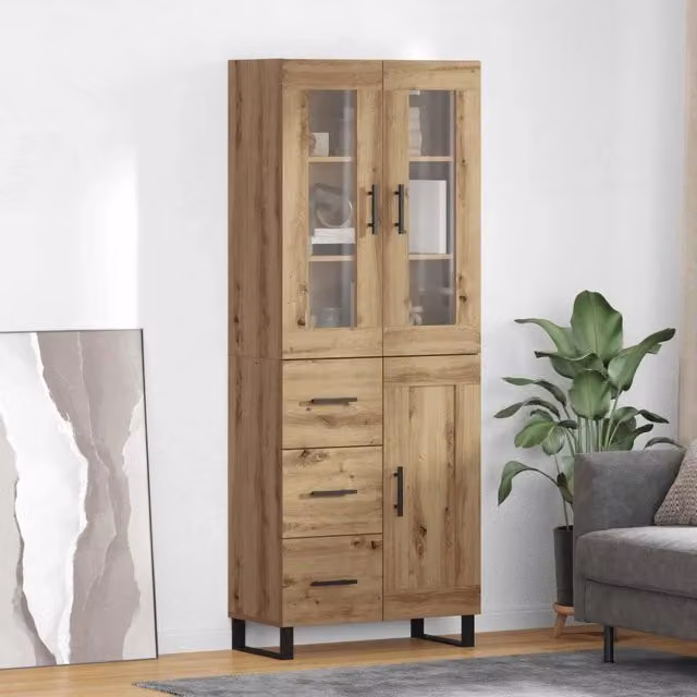 Credenza 2 pz Rovere artigianale 69,5 x 34 x 180 cm 3415994