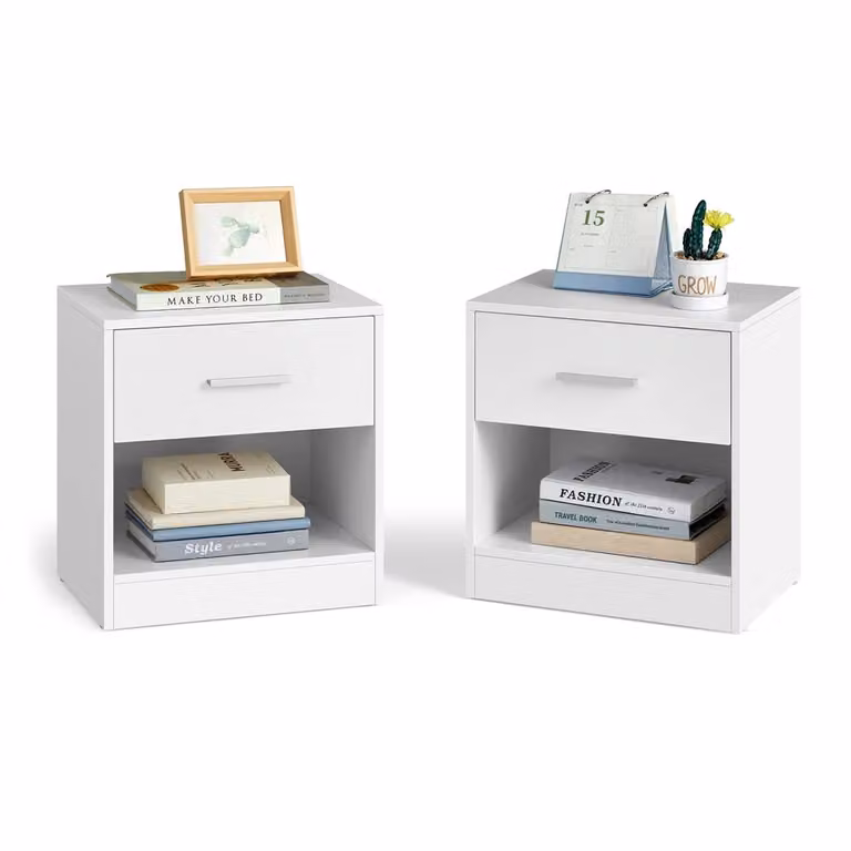 Comodino con Cassetto, Bianco Classico / 2