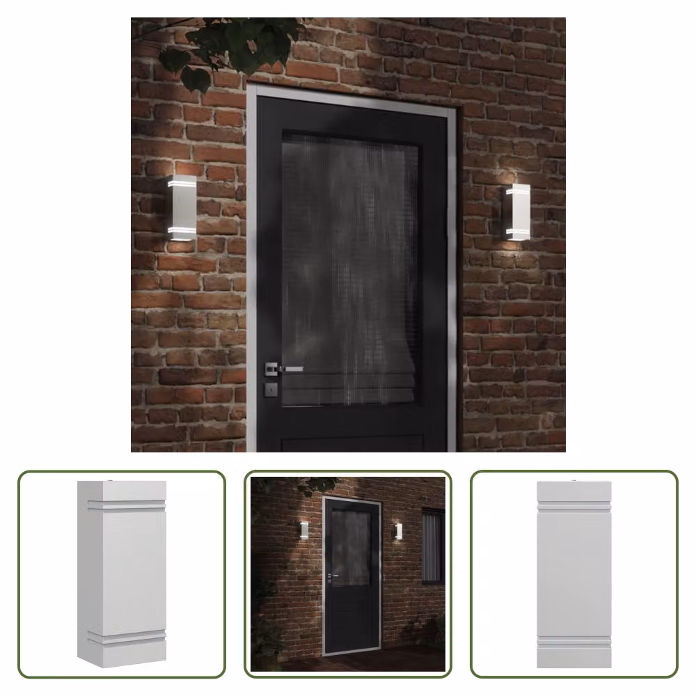 The Living Store Applique da esterno in acciaio inox argento