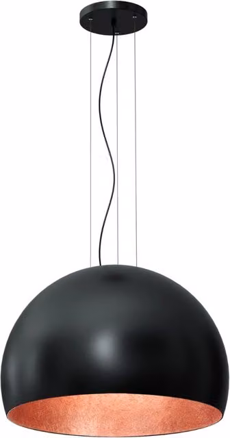 Lampada a sospensione nera interno rame Ø60 E27 Luminex