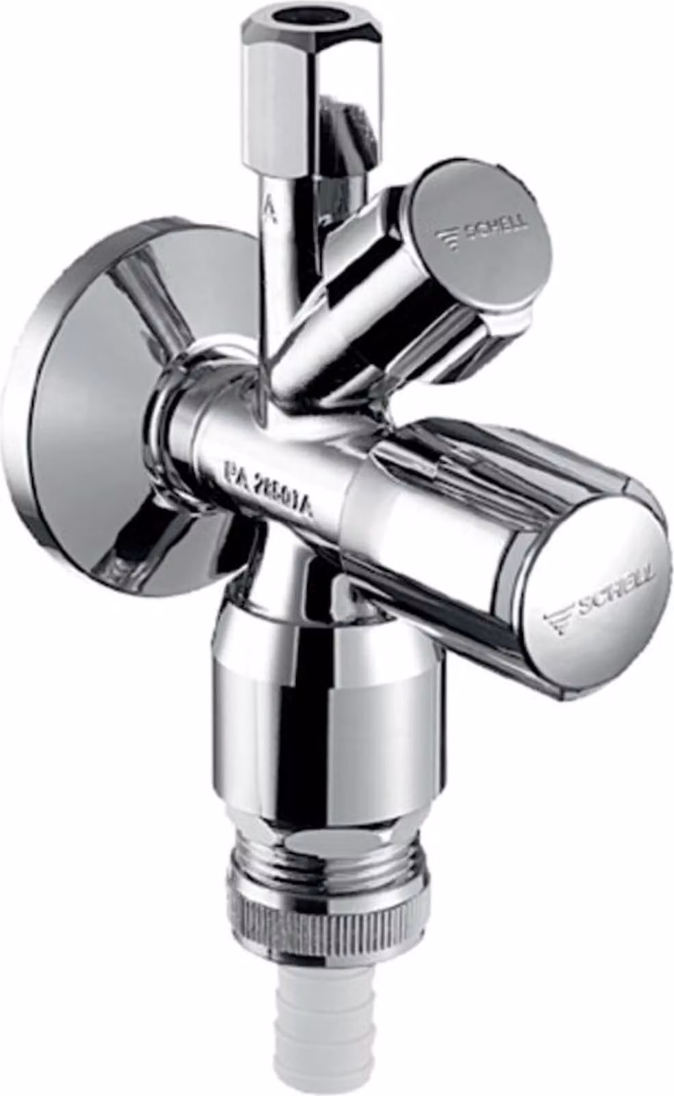 Valvola angolare combinata Schell con aeratore DN 15 (1/2") n. 41082 (1853) cromato