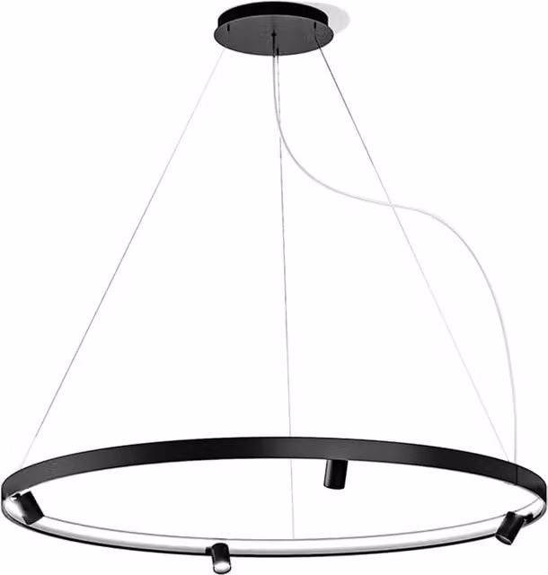 Lampada a sospensione LED Panzeri Arena, regolabile in altezza e dimmabile, disponibile in bianco, nero, bronzo o oro/ottone