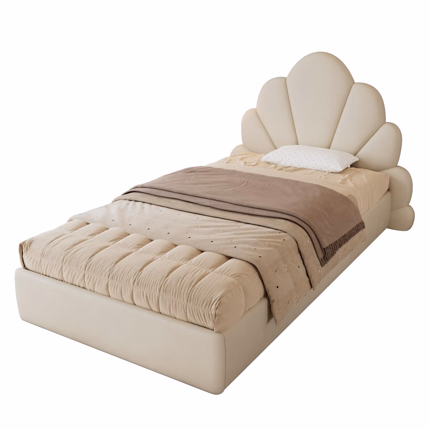 Letto imbottito con rete a doghe e testiera imbottita, 90x200 cm, letto singolo, letto singolo, rivestimento in velluto