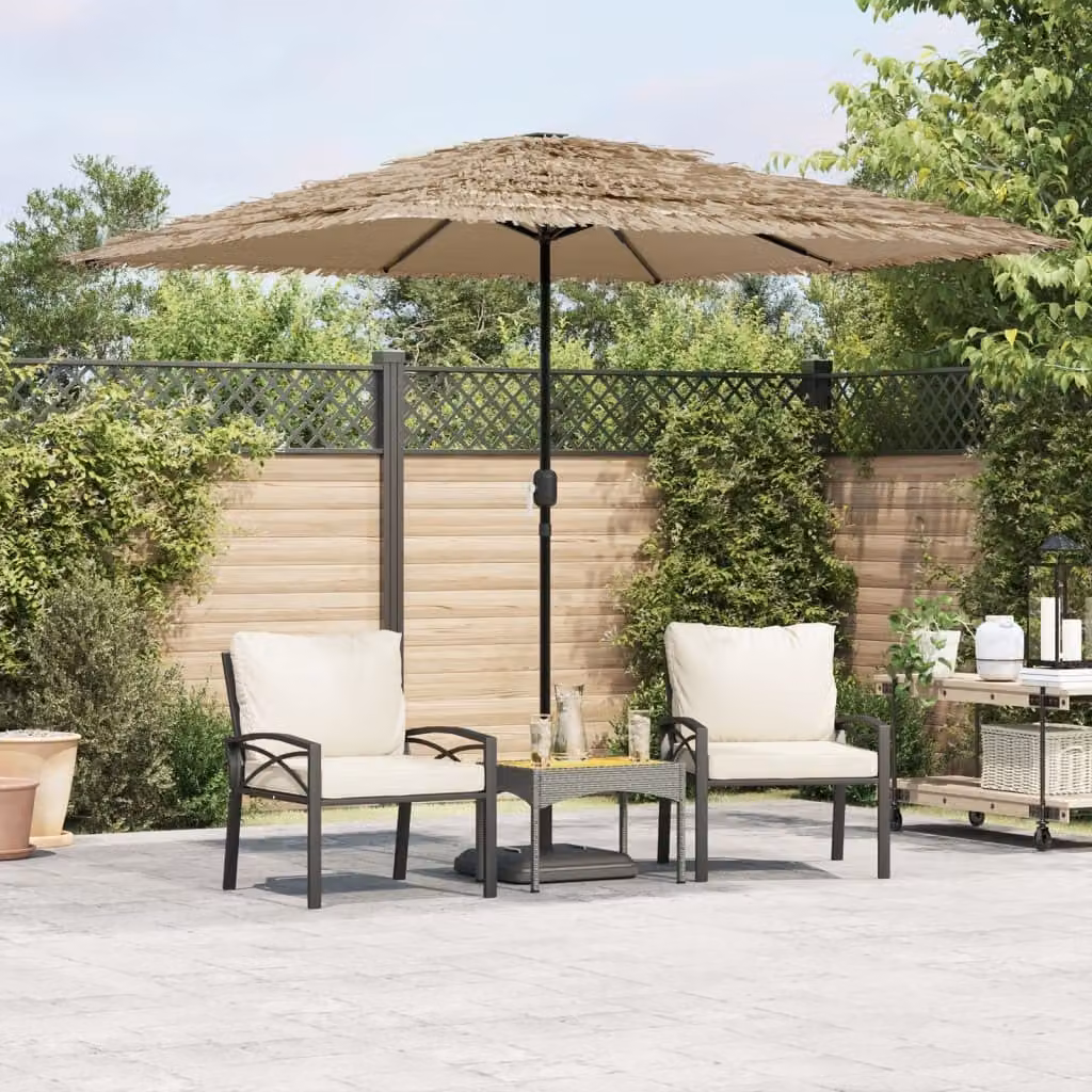Maison Exclusive - Ombrellone con palo in acciaio, color marrone, 248x248x248 cm