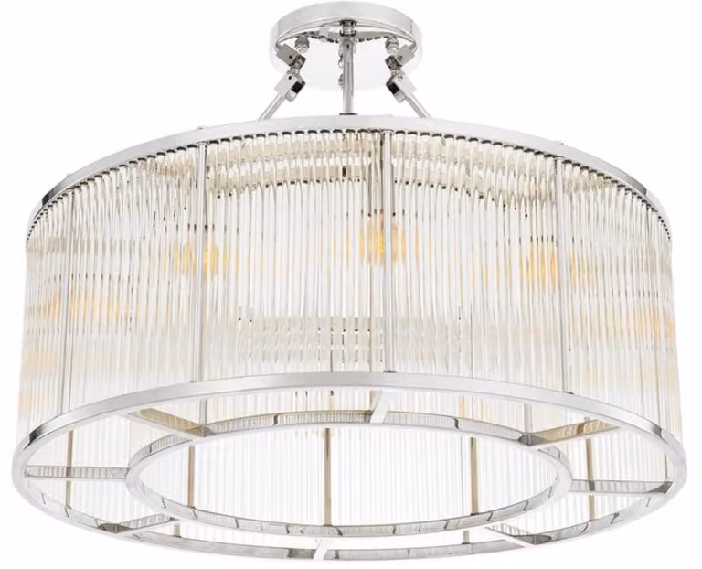 Plafoniera Casa Padrino argento Ø 80 x H. 61 cm - Plafoniera per soggiorno