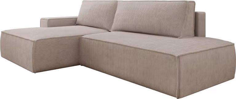 FURNLUX Divano angolare Fiord Beige e Nero 275cm / Colore principale: Beige / Dimensioni: 275 x 85 x 167 cm