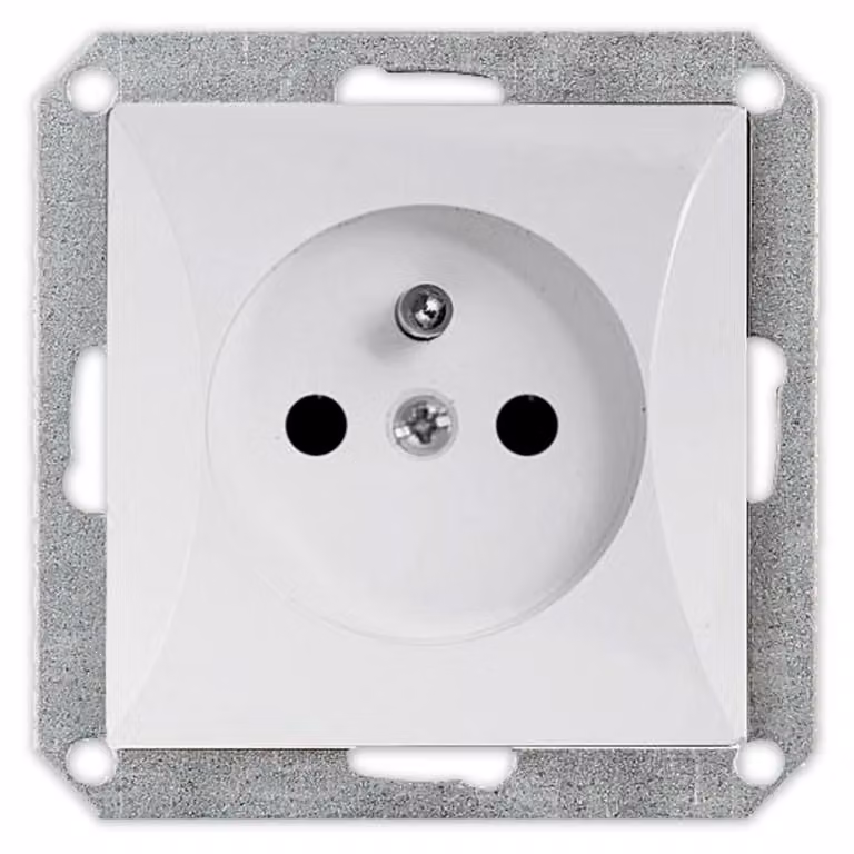 Prese singola Timex-Elektro Opal con messa a terra, modulo bianco