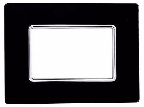 Placca compatibile Bticino Matix 3 moduli vetro colore nero