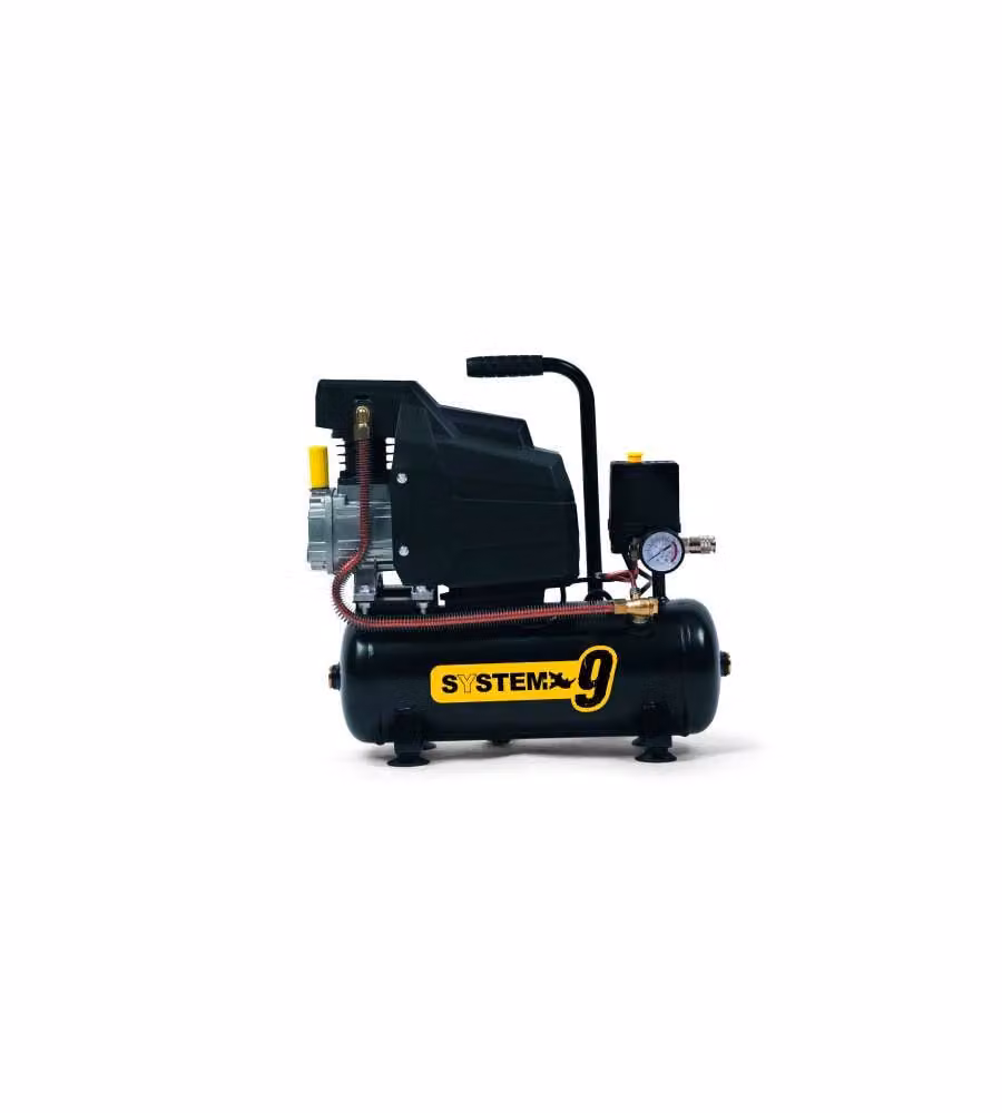 System+ Compressore con Serbatoio - Nero/Giallo - 9Lt