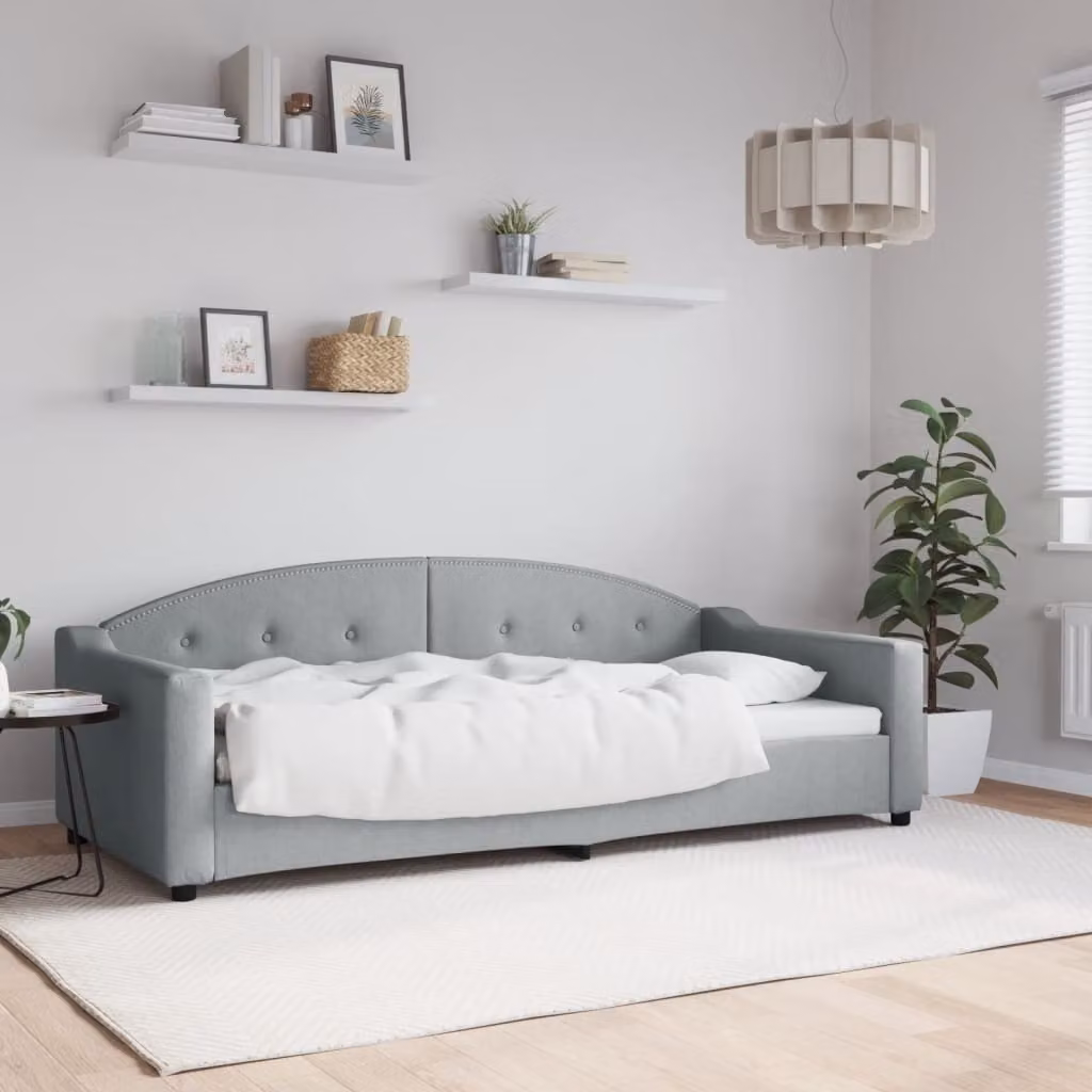Maison Exclusive - Letto a giorno grigio chiaro, 90x200 cm, tessuto