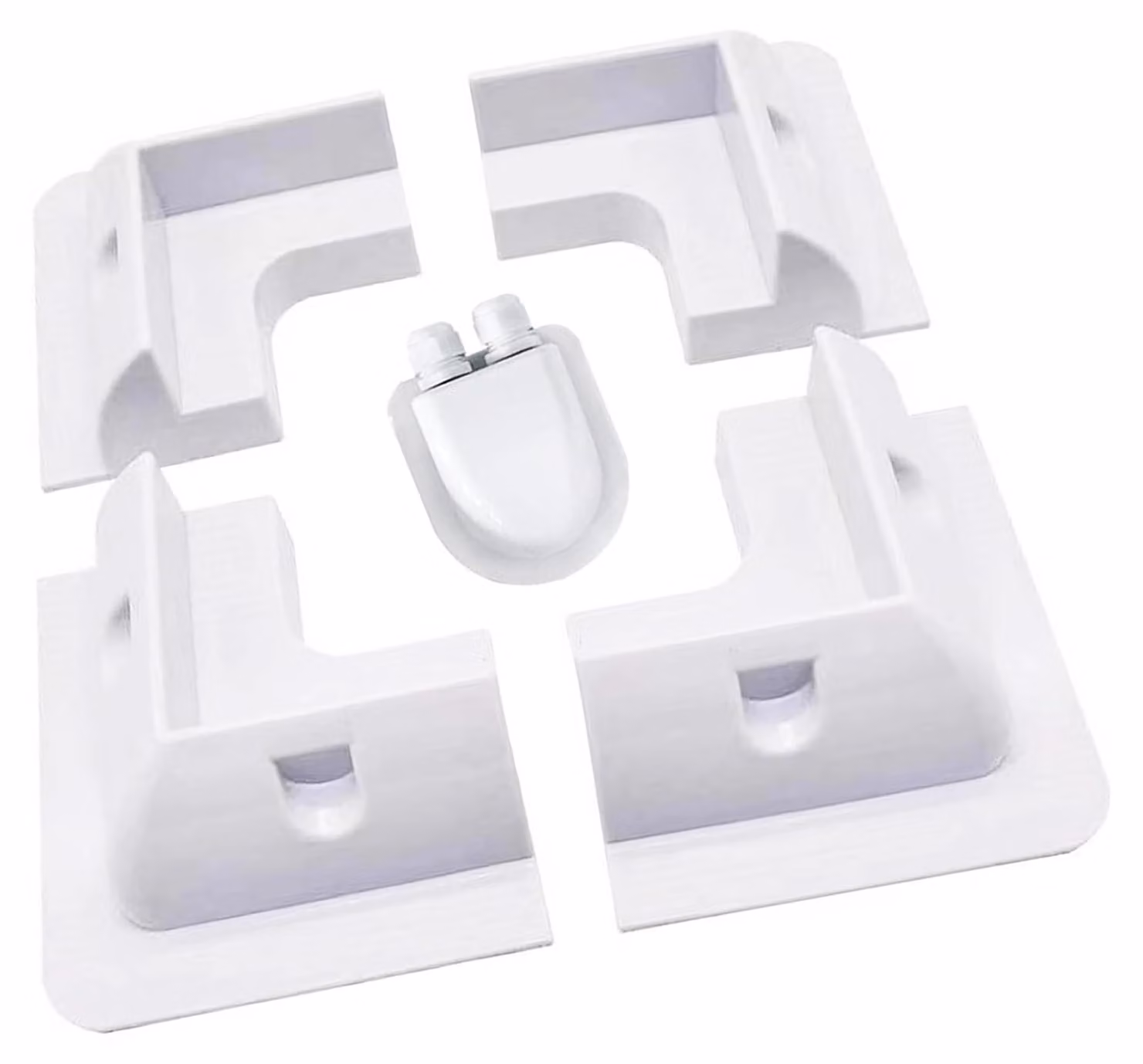 Supporti per pannelli solari in ABS, set da 5 pezzi – colore bianco, resistenti ai raggi UV, senza necessità di foratura