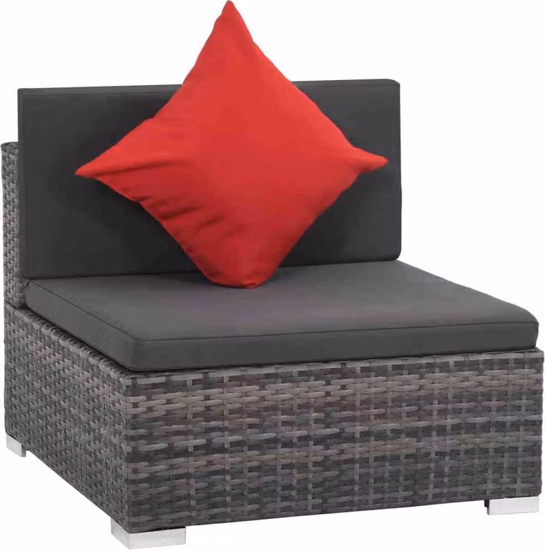 vidaXL set salotto da giardino 8 pezzi con cuscini in poly rattan grigio