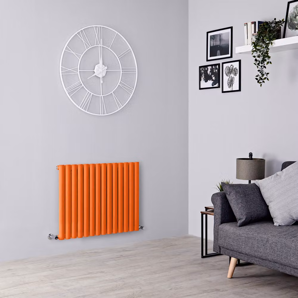 Radiatore di Design Orizzontale  Arancione (Sunset Arancione) -  635mm x 826mm  - Pannello Singolo  - Revive