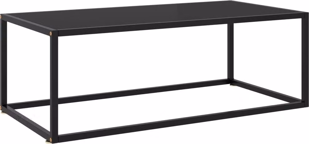 Maison Exclusive - Tavolino nero con piano in vetro nero 100x50x35 cm