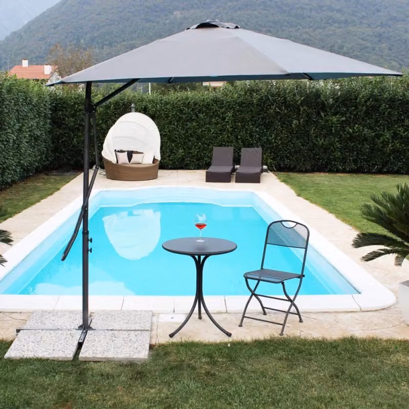 Ombrellone a braccio COSMA Zenith grigio in poliestere e acciaio L/P: 250 x 250 cm – 2