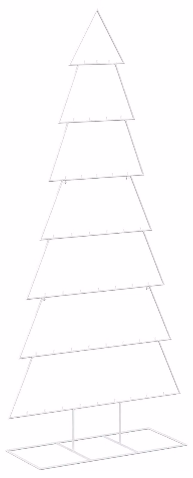 Albero di Natale in metallo con supporto, modello KUOPIO, 210 cm, acciaio, colore bianco