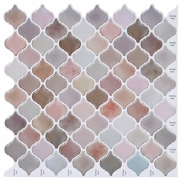 Set di 50 piastrelle effetto tile Lanturn vidaXL beige in poliuretano e PET, L 27 cm x P 27 cm