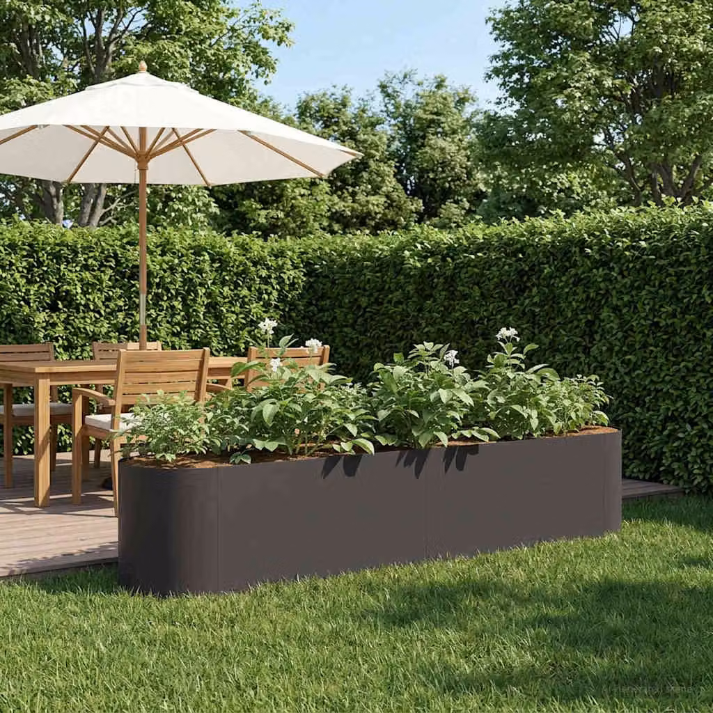 Letto rialzato da giardino vidaXL in metallo Nero L 200 cm x P 40 cm x H 40 cm