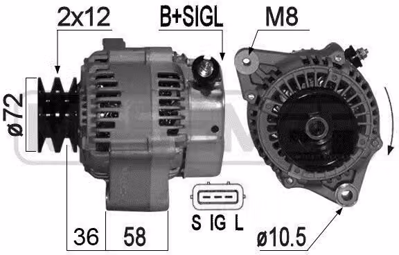 ERA 209250A Alternatore 70 A 14 V per TOYOTA LAND CRUISER 90 (J9), LAND CRUISER (PZJ7, KZJ7, HZJ7, BJ7, LJ7, RJ7) e 4 Runner (N1)