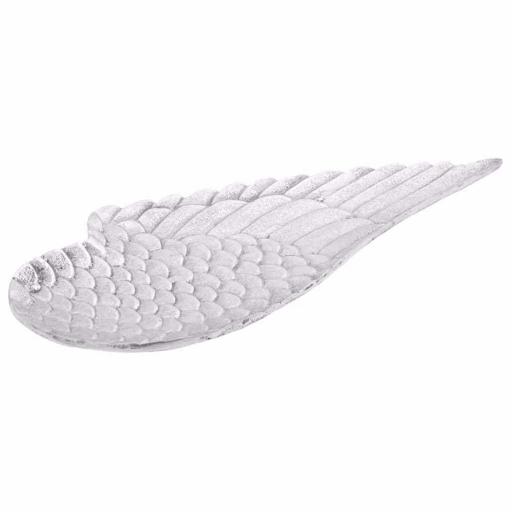 Set di 2 ciotole porta frutta vidaXL in metallo e ceramica, stile moderno, colori argento e bianco, L: 40 cm, P: 18 cm, H: 2,5 cm