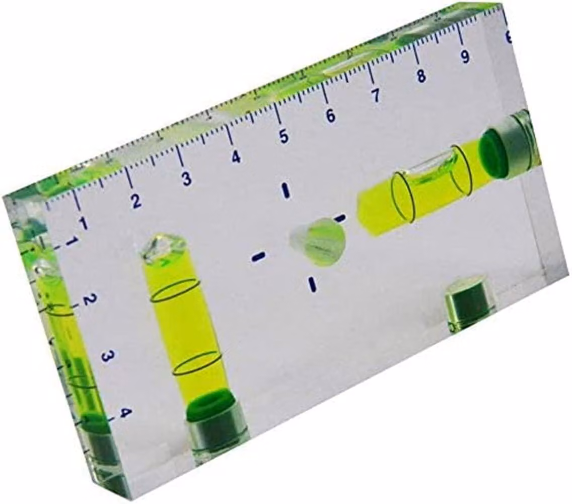 Livella a T con magnete, 95x51x13 mm, in acrilico, verde