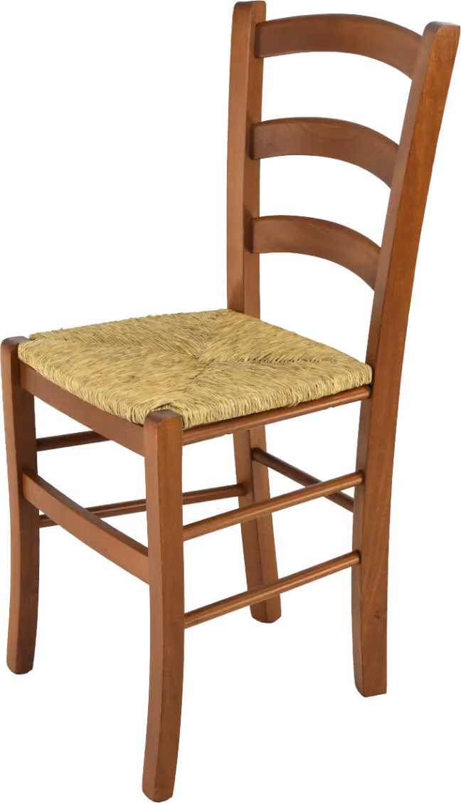 t m c s Tommychairs - Sedia VENICE per cucina e sala da pranzo, struttura robusta in legno di faggio laccato nel colore marrone chiaro e sedile in paglia