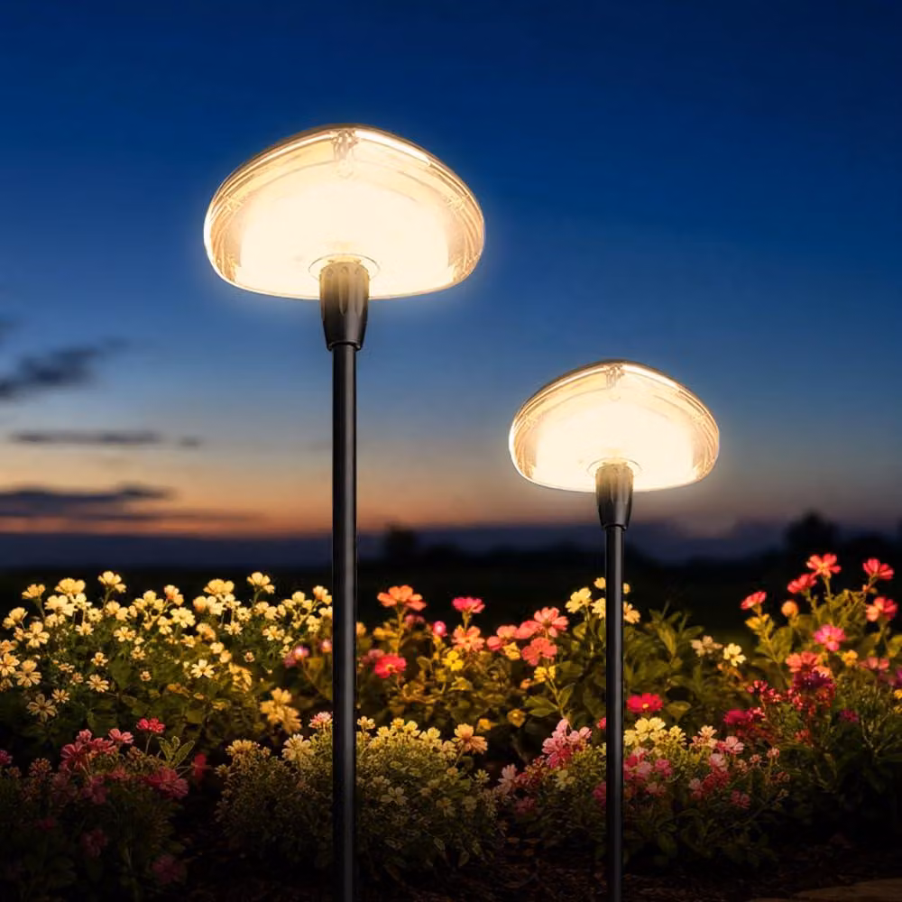 Set di 2 luci solari da esterno, luce bianco caldo, 34 lumen, grado di protezione IP65, tipo faretto