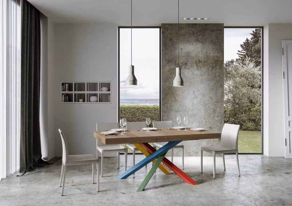 Tavolo da pranzo allungabile Volantis GIORDANOSHOP in legno di quercia colore marrone, L/P/H: 160-420 x 90 x 77 cm – 2