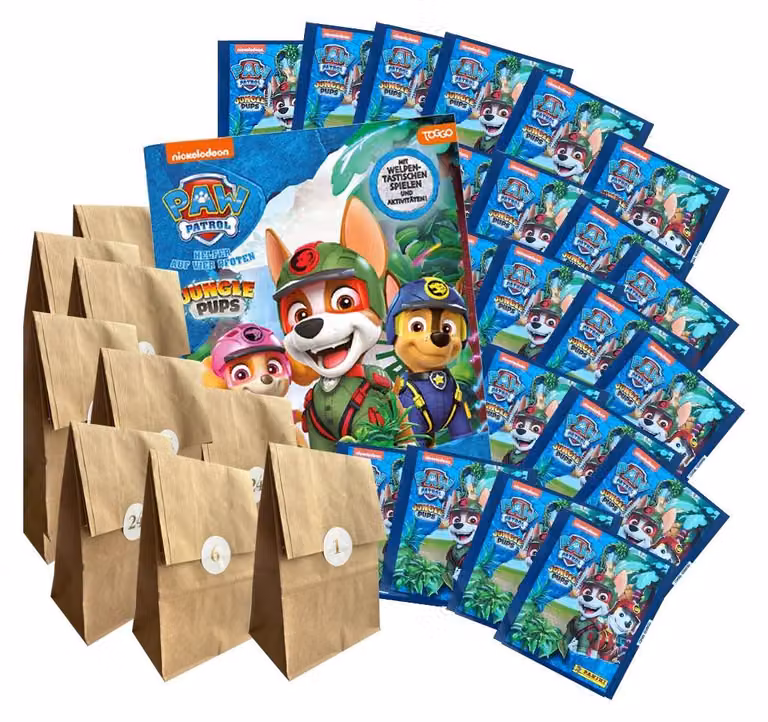 Paw Patrol - Jungle Pups - Calendario dell'Avvento con adesivi - 24 sorprese