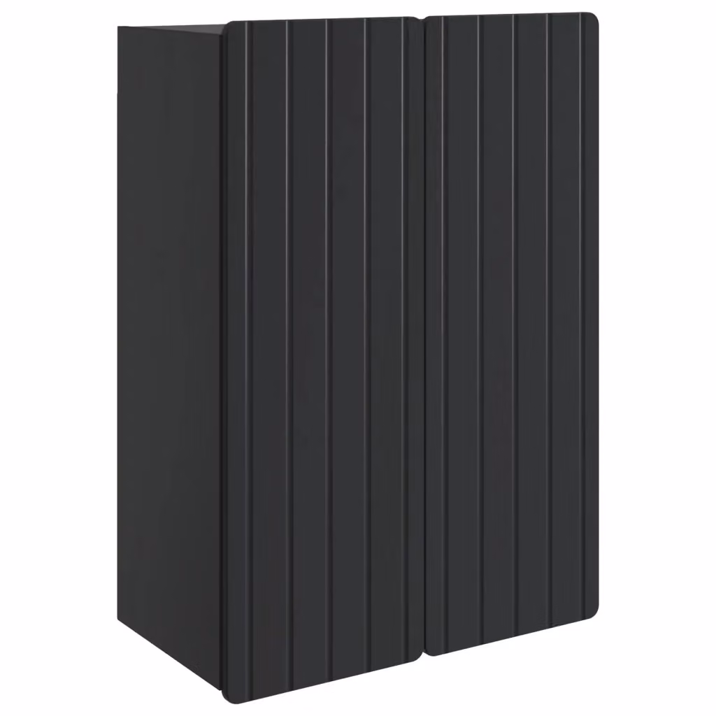 Armadietto a muro Design In nero opaco in MDF con ante a battente, L: 66 cm, P: 34,5 cm, H: 92 cm – 2