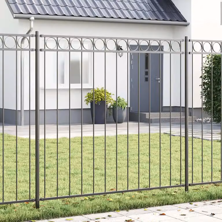 Elemento Recinzione ASSEN vidaXL in Acciaio Grigio, H: 170 cm, L: 200 cm