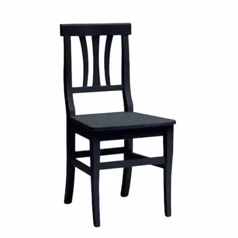 Set di 2 sedie classiche in legno di faggio nero con seduta in legno Mobili 2G L/P/H: 46 x 44 x 90 cm – 1
