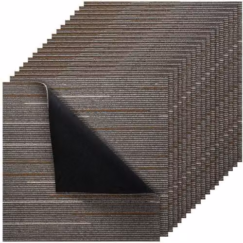 Piastrelle per Moquette Modulari VEVOR, Set da 24 Pezzi, Colore Marrone, L/P: 61,0 x 61,0 cm, Copertura Totale 8,9 m² in Polipropilene