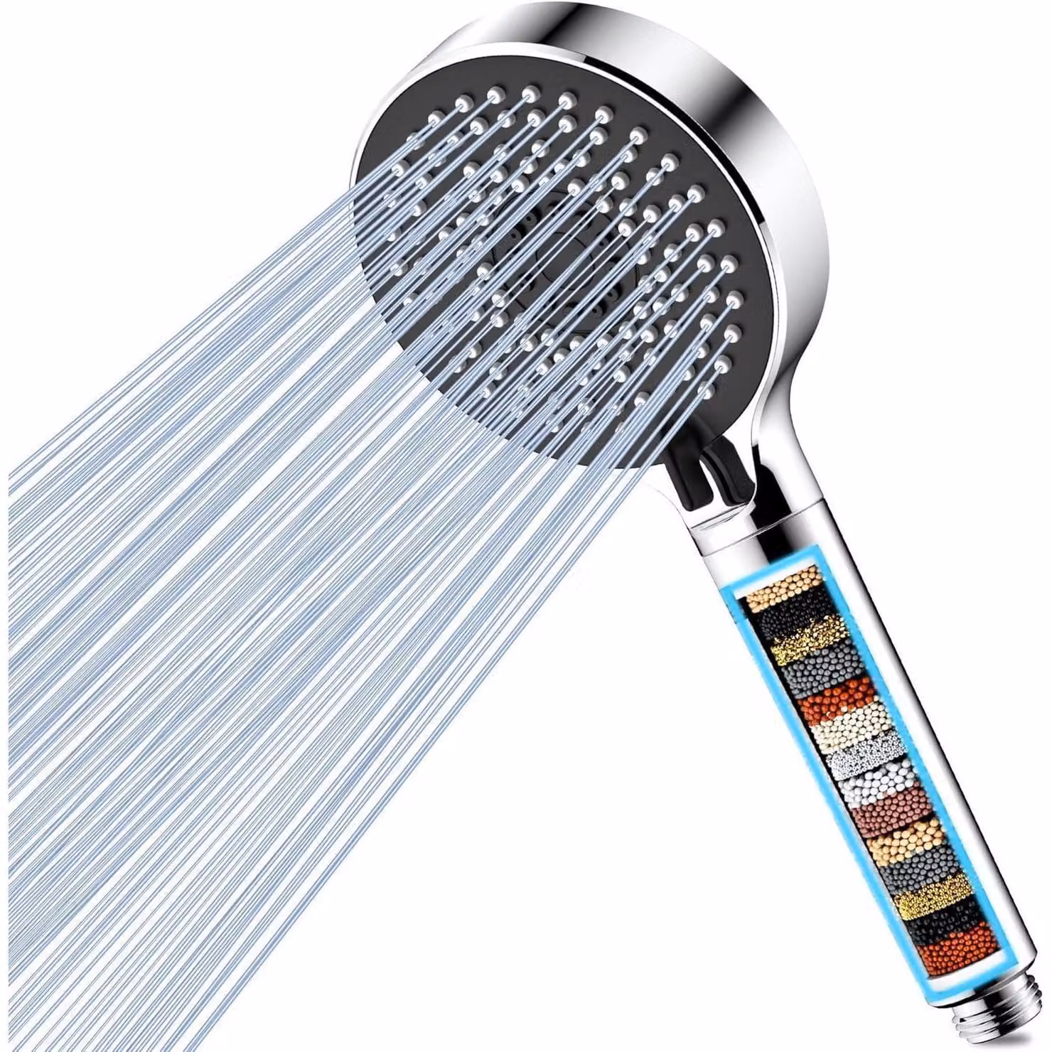 Magichome Soffione Doccia con Filtro a 20 Strati - Alta Pressione, Risparmio Idrico, 5 Modalità di Getto, Doccetta per Acqua Dura, Rimuove Cloro
